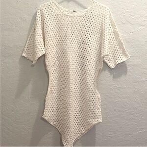 Free People Cream Crochet Swim Coverup - S